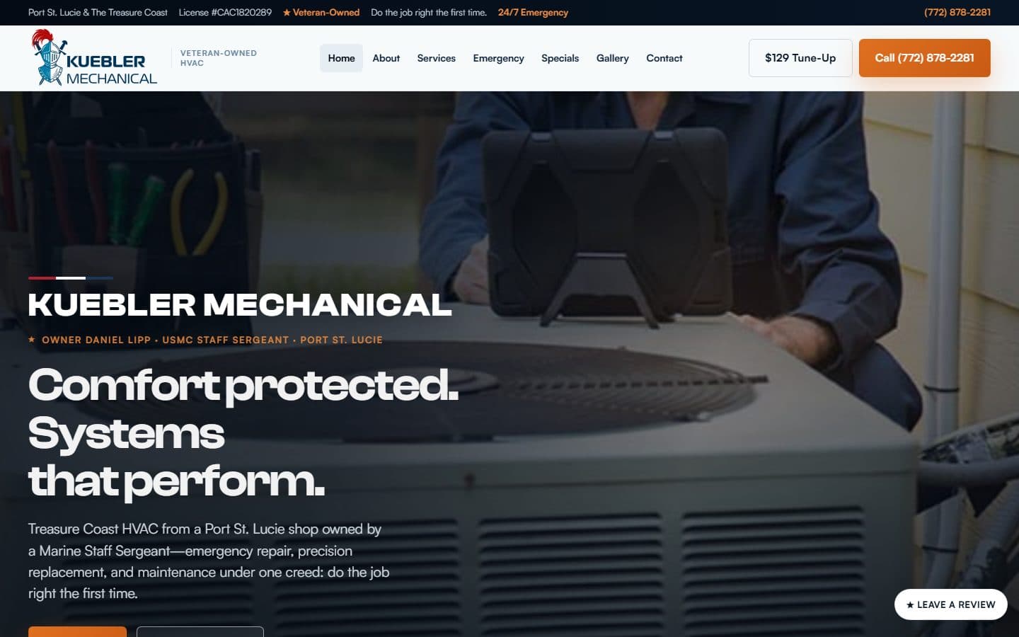 Kuebler Mechanical website design