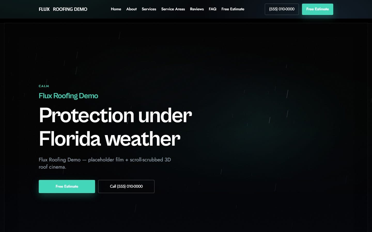 Roofing 3D Demo website design