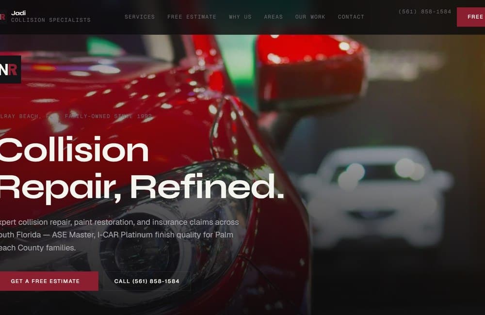 Jadi Collision Specialists website preview